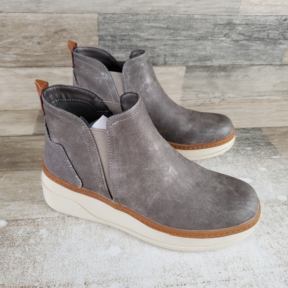 Blowfish Malibu Charming Womens Shoe Sz 6.5 M Charcoal Leather Slip On Round Toe